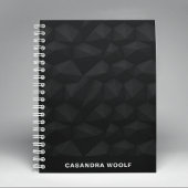 Carnet Noir Nom Monogrammé Géométrique De Base