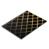 Carnet Noir, or, cool, tendance, design abstrait rétro (Côté gauche)