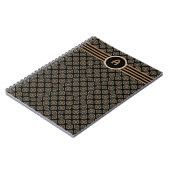 Carnet Noir & Or Moderne Motif de Monogramme classique (Côté gauche)
