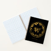 Carnet Noir & Or Rustique Vintage détendu Monogramme (Intérieur)
