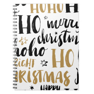 Carnet Noir & Or Texte de Noël Art mignon Aestheti