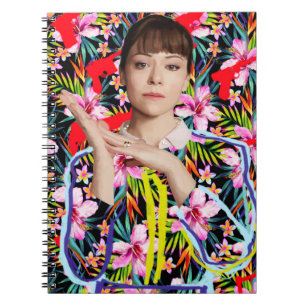 Carnet Noir orphelin Alison - motif floral