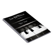 Carnet noir personnalisé de musique de piano (Côté Droit)
