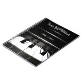 Carnet noir personnalisé de musique de piano (Côté gauche)