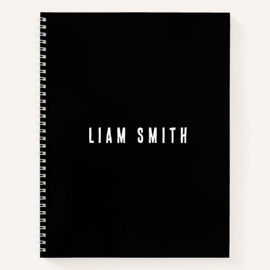 Carnet noir personnalisé moderne (Devant)