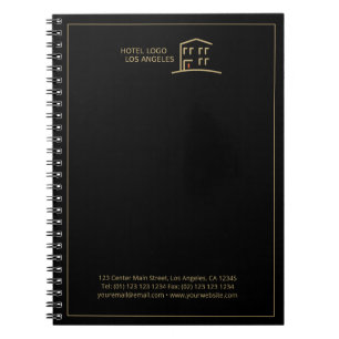 Carnet noir promotionnel avec logo d'entreprise pe