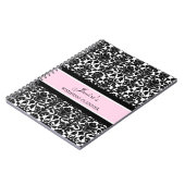 Carnet noir rose nommé fait sur commande de (Côté gauche)