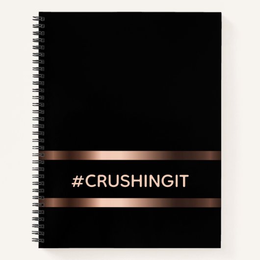 Carnet Noir rose or écraser la motivation (Devant)