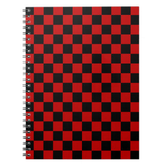 Carnet Noir + Rouge À damiers Motif de tableau de bord
