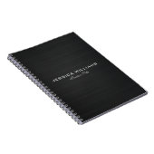 Carnet Noir simple métal brossé en aluminium (Côté Droit)
