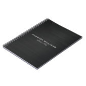 Carnet Noir simple métal brossé en aluminium (Côté gauche)