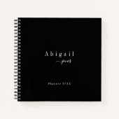 Carnet Noir Simple Script Moderne Luxe Professionnel (Devant)