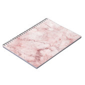 Carnet noir spiral en marbre rose (Côté gauche)