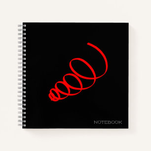 Carnet noir spiral minimaliste de l'art Abstrait