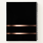 Carnet Noir style bronze pages blanches d'affaires (Dos)