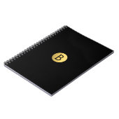 Carnet Noir (toute couleur) Feuille d'Or Moderne Monogram (Côté gauche)