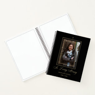 Carnet Noir traditionnel & élégant Golden Photo Funéraill