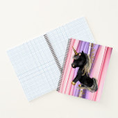 Carnet Noir Unicorne oreilles roses (Intérieur)