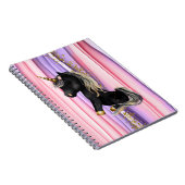 Carnet noir Unicorne rose oreilles (Côté Droit)