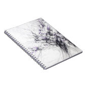 Carnet Noir violet blanc ligne fractale Abstrait (Côté Droit)