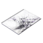 Carnet Noir violet blanc ligne fractale Abstrait (Côté gauche)