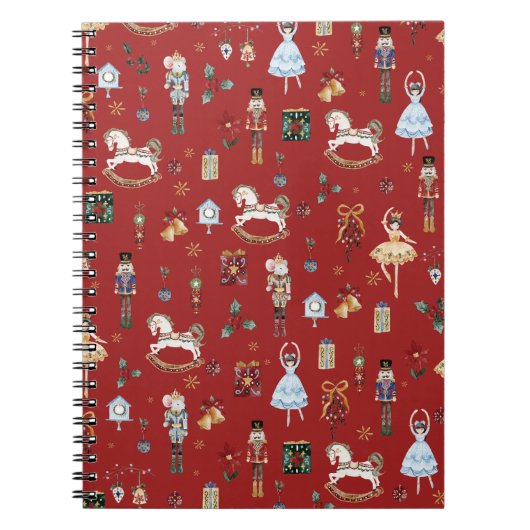 Carnet Noisette Ballet de Noël Vintage Rouge (Devant)