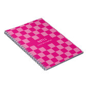 Carnet Nom À damiers rose (Côté Droit)