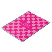 Carnet Nom À damiers rose (Côté gauche)