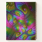 Carnet Nom Abstrait Fractal Lumineux et coloré (Dos)