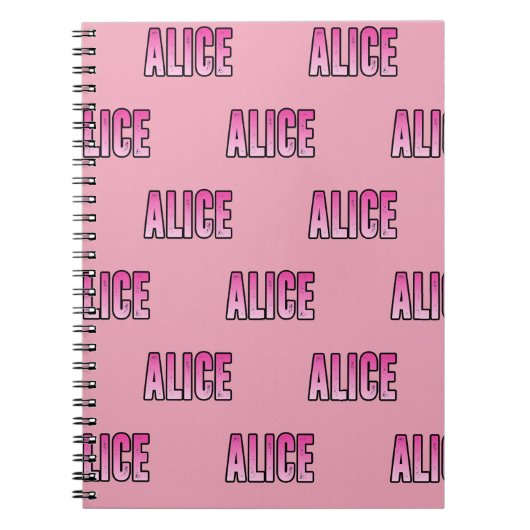 Carnet Nom Alice (Devant)