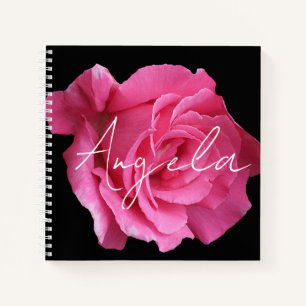Carnet Nom Angela personnalisable joli rose rose floral