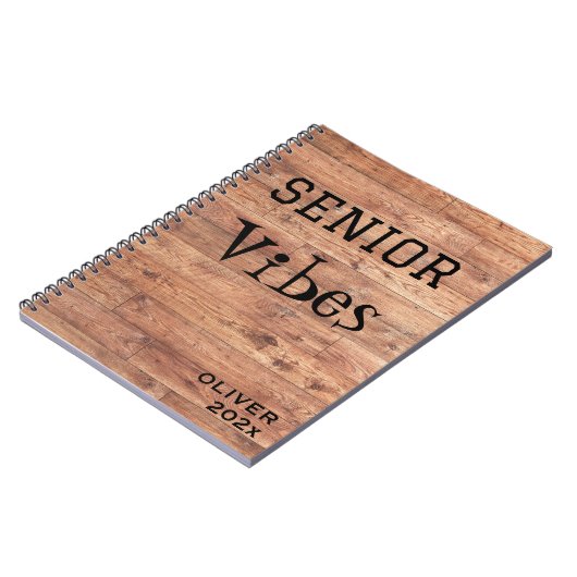 Carnet Nom, année || Vibes rétro en bois rustique (Côté gauche)