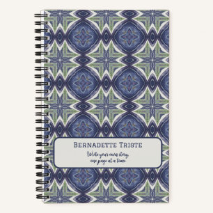 Carnet Nom Aquarelle de texte Motif géométrique Abstrait
