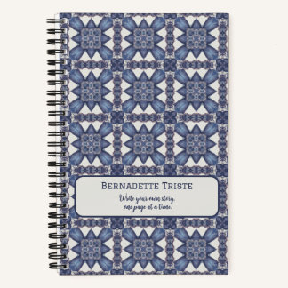 Carnet Nom Aquarelle de texte Motif géométrique Abstrait