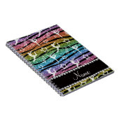 Carnet Nom arc-en-ciel gymnastique parties scintillant zè (Côté Droit)