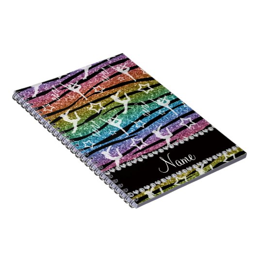 Carnet Nom arc-en-ciel gymnastique parties scintillant zè (Côté Droit)