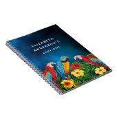 Carnet Nom artisanal de perroquets bleus (Côté Droit)