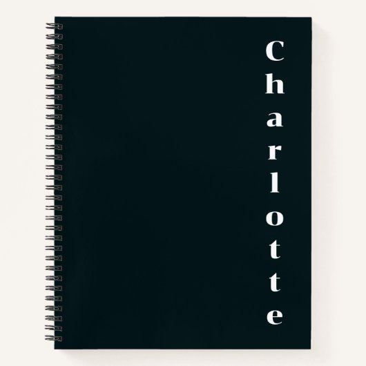 Carnet Nom blanc noir (Devant)