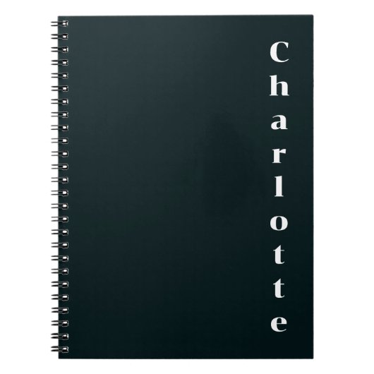 Carnet Nom blanc noir (Devant)