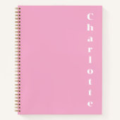 Carnet Nom blanc rose (Devant)