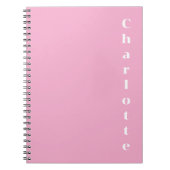 Carnet Nom blanc rose (Devant)