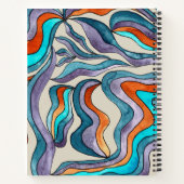 Carnet Nom Bleu Écriture Ondulée Groovy Rétro Retour à l' (Dos)