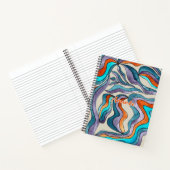 Carnet Nom Bleu Écriture Ondulée Groovy Rétro Retour à l' (Intérieur)