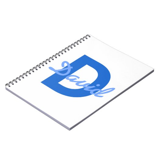 Carnet Nom bleu et monogramme (Côté gauche)