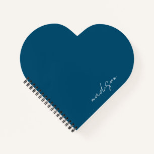 Carnet Nom bleu marine et nom de script