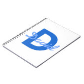 Carnet Nom Bleu & Monogramme (Côté gauche)