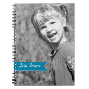 Carnet Nom bleu turquoise personnalisé de coutume de