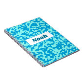 Carnet Nom camouflage bleu clair de piscine (Côté Droit)