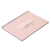 Carnet Nom Chic Monogram Blush rose Grey Élégant (Côté gauche)