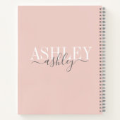 Carnet Nom Chic Monogram Blush rose Grey Élégant (Dos)